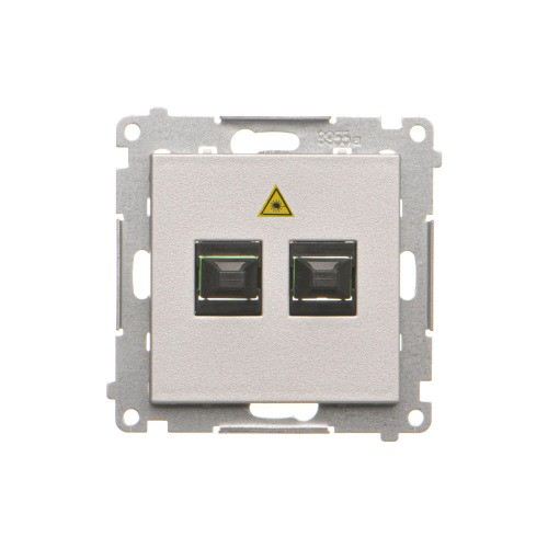 Gniazdo światłowodowe / optyczne podwójne Simon 55 TGS2.01/143 Kontakt-Simon aluminium mat
