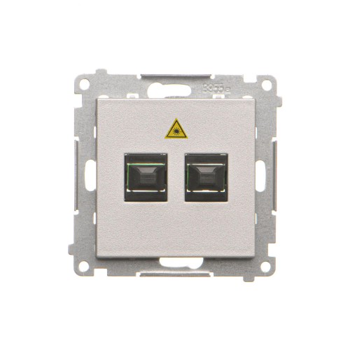 Gniazdo światłowodowe / optyczne podwójne Simon 55 TGS2.01/143 Kontakt-Simon aluminium mat