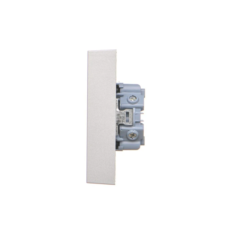 Gniazdo wtyczkowe podwójne z uziemieniem typu Schuko z przesłonami torów prądowych Simon 55 TGSZ2PZFAR/143 Kontakt-Simon aluminium mat