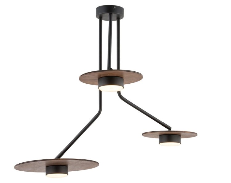 Lampa sufitowa wisząca Loft PLAFON DISK III 7644 NOWODVORSKI Lighting 3xGX53 nowoczesna oświetleniowa zwis Industrialna żyrandol drewno drewniana czarna czarny metal Inspiracje Premium