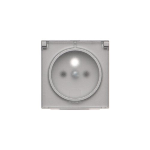 Pokrywa do gniazda wtyczkowego z uziemieniem - do wersji IP44- klapka w kolorze transparentnym Simon 55 TGZ1BUZP/143A Kontakt-Simon aluminium mat