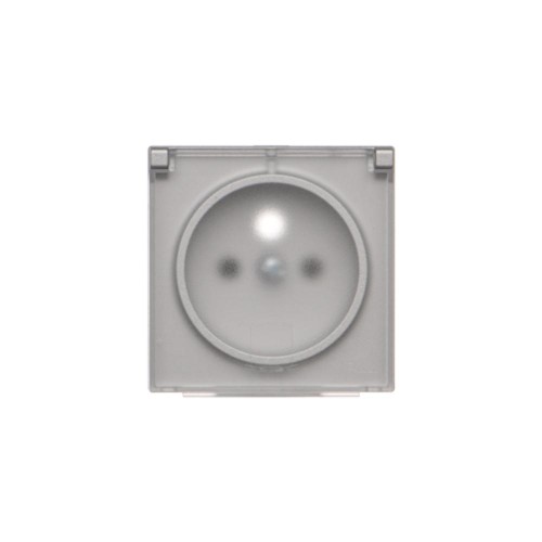 Pokrywa do gniazda wtyczkowego z uziemieniem - do wersji IP44- klapka w kolorze transparentnym Simon 55 TGZ1BUZP/143A Kontakt-Simon aluminium mat