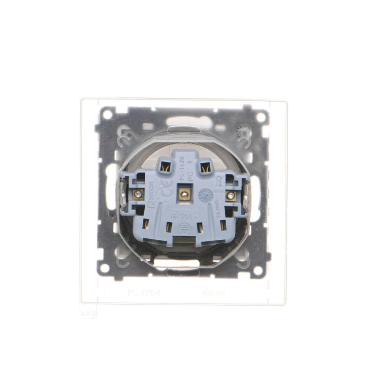 Gniazdo wtyczkowe pojedyncze do wersji IP44 - z uszczelką - klapka w kolorze pokrywy Simon 55 TGZ1BCZ.01/143 Kontakt-Simon aluminium mat