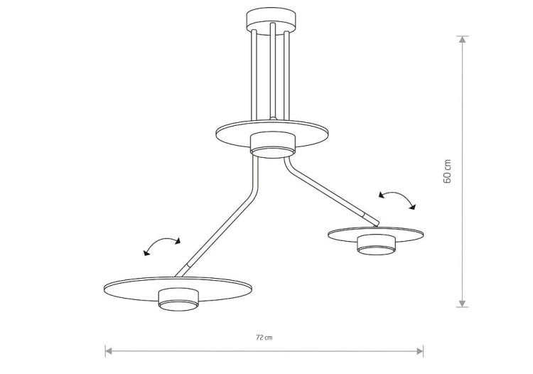 Lampa sufitowa wisząca Loft PLAFON DISK III 7644 NOWODVORSKI Lighting 3xGX53 nowoczesna oświetleniowa zwis Industrialna żyrandol drewno drewniana czarna czarny metal Inspiracje Premium