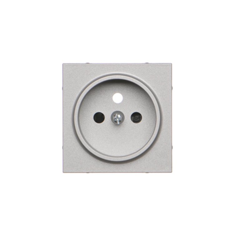 Pokrywa do gniazda wtyczkowego pojedynczego z uziemieniem Simon 55 TGZ1ZP/143 Kontakt-Simon aluminium mat