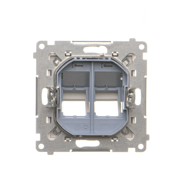 Pokrywa gniazd teleinformatycznych na Keystone skośna podwójna Simon 55 TKP2S.01/143 Kontakt-Simon aluminium mat