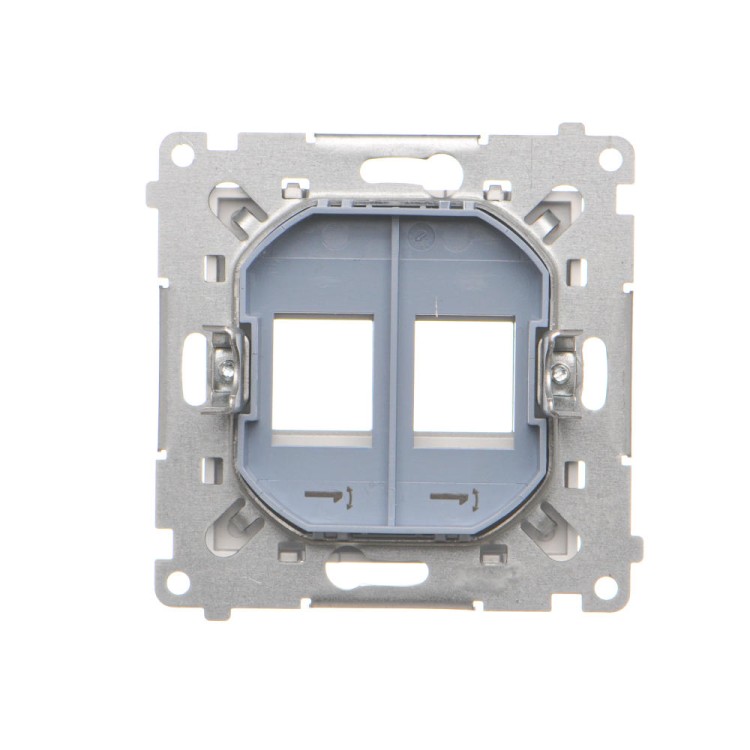 Pokrywa gniazd teleinformatycznych na Keystone płaska podwójna Simon 55 TKP2.01/143 Kontakt-Simon aluminium mat