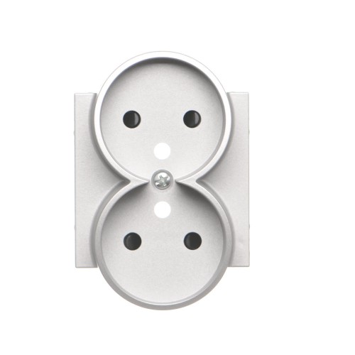 Pokrywa do gniazda wtyczkowego podwójnego z uziemieniem Simon 55 TGZ2MZP/143 Kontakt-Simon aluminium mat