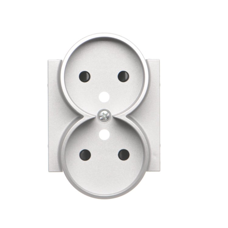 Pokrywa do gniazda wtyczkowego podwójnego z uziemieniem Simon 55 TGZ2MZP/143 Kontakt-Simon aluminium mat
