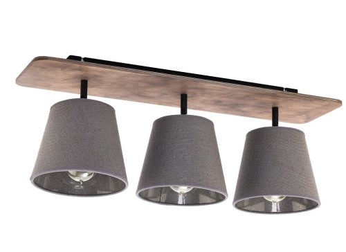Lampa sufitowa Loft AWINION III 9717 NOWODVORSKI Lighting 3xE27 nowoczesna oświetleniowa Industrialna żyrandol drewno drewniana tkanina szara szary metal Inspiracje Premium