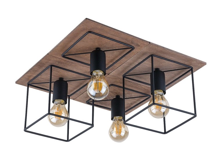 Lampa sufitowa Loft COBA ANTIQUE IV 9044 NOWODVORSKI Lighting 4xE27 nowoczesna oświetleniowa Industrialna żyrandol drewno drewniana metal Inspiracje Premium