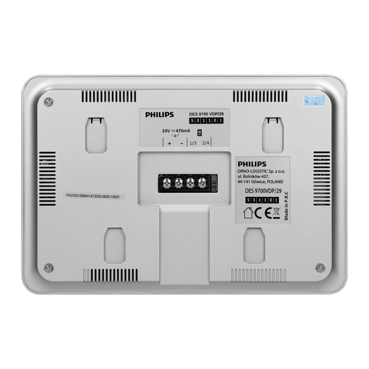 Monitor Philips WelcomeEye AddTouch 531137 Philips do rozbudowy zestawów z serii WelcomeEye Touch 7" ekran wideodomofon LCD dzwonek przewodowy bezsłuchawkowy sterowanie furtką i bramą dotykowy