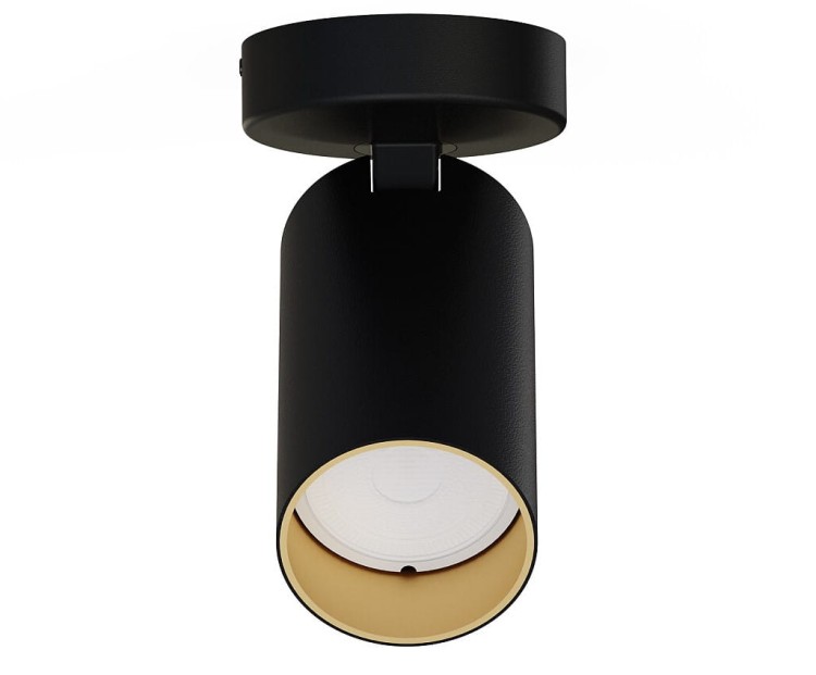 Lampa sufitowa natynkowa Loft MONO I BLACK/GOLD 7763 NOWODVORSKI Lighting 1x GU10 7 cm Spot oświetleniowa Industrialna nowoczesna ścienna kinkiet ścienno-sufitowa metal czarna złota czarno-złota Inspiracje Premium