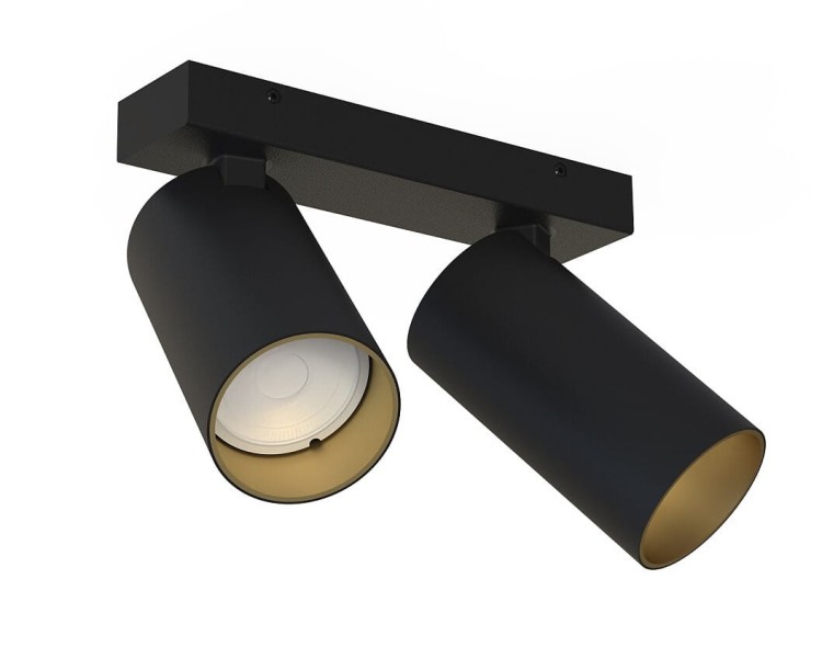 Lampa sufitowa listwa szyna natynkowa MONO II BLACK/GOLD 7766 NOWODVORSKI Lighting 2xGU10 17 cm Spot oświetleniowa Industrialna nowoczesna ścienna kinkiet ścienno-sufitowa metal czarna złota czarno-złota nawierzchniowa jak szynoprzewód Inspiracje Premium