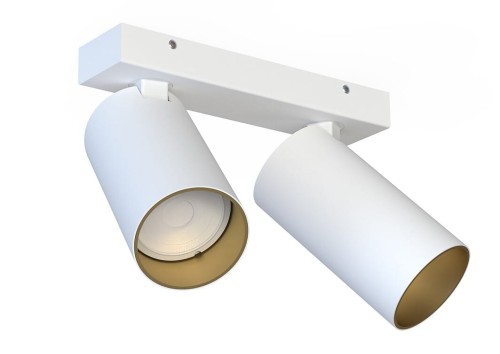 Lampa sufitowa listwa szyna natynkowa MONO II WHITE/GOLD 7774 NOWODVORSKI Lighting 2xGU10 17 cm Spot oświetleniowa Industrialna nowoczesna ścienna kinkiet ścienno-sufitowa metal biała złota biało-złota nawierzchniowa jak szynoprzewód Inspiracje Premium