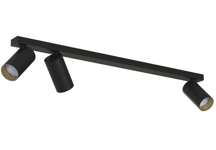 Lampa sufitowa listwa szyna natynkowa MONO III BLACK/GOLD 7767 NOWODVORSKI Lighting 3xGU10 70cm Spot oświetleniowa Industrialna nowoczesna czarno-złota nawierzchniowa jak szynoprzewód Inspiracje Premium