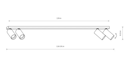 Lampa sufitowa listwa szyna natynkowa MONO IV BLACK 7843 NOWODVORSKI Lighting 4xGU10 118cm Spot oświetleniowa Industrialna nowoczesna czarna nawierzchniowa jak szynoprzewód Inspiracje Premium