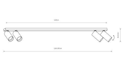 Lampa sufitowa listwa szyna natynkowa MONO IV WHITE 7812 NOWODVORSKI Lighting 4xGU10 118cm Spot oświetleniowa Industrialna nowoczesna biała nawierzchniowa jak szynoprzewód Inspiracje Premium