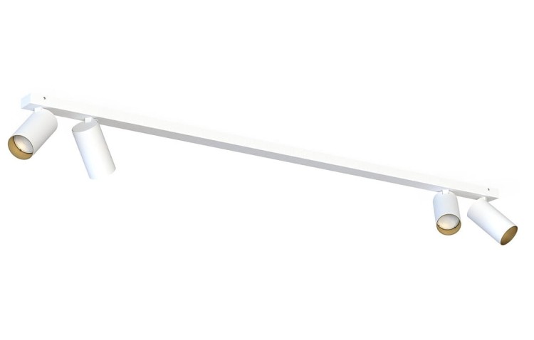 Lampa sufitowa listwa szyna natynkowa MONO IV WHITE/GOLD 7776 NOWODVORSKI Lighting 4xGU10 118cm Spot oświetleniowa Industrialna nowoczesna biało-złota biała nawierzchniowa jak szynoprzewód Inspiracje Premium