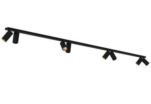 Lampa sufitowa listwa szyna natynkowa MONO VIII 2x150 BLACK/GOLD 7698 NOWODVORSKI Lighting 8xGU10 300cm Spot oświetleniowa Industrialna nowoczesna czarno-złota czarna nawierzchniowa jak szynoprzewód Inspiracje Premium