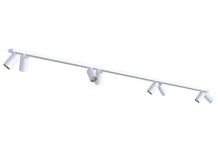 Lampa sufitowa listwa szyna natynkowa MONO VIII 2x150 WHITE/GOLD 7694 NOWODVORSKI Lighting 8xGU10 300cm Spot oświetleniowa Industrialna nowoczesna biało-złota biała nawierzchniowa jak szynoprzewód Inspiracje Premium