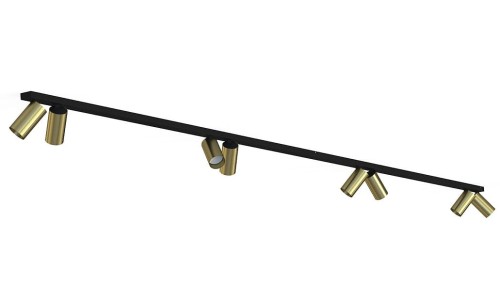 Lampa sufitowa listwa szyna natynkowa MONO VIII 2x150 SOLID BRASS 7754 NOWODVORSKI Lighting 8xGU10 300cm Spot oświetleniowa Industrialna nowoczesna złota mosiądz złoty nawierzchniowa jak szynoprzewód Inspiracje Premium