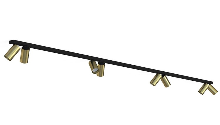 Lampa sufitowa listwa szyna natynkowa MONO VIII 2x150 SOLID BRASS 7754 NOWODVORSKI Lighting 8xGU10 300cm Spot oświetleniowa Industrialna nowoczesna złota mosiądz złoty nawierzchniowa jak szynoprzewód Inspiracje Premium