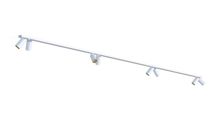 Lampa sufitowa listwa szyna natynkowa MONO VIII 2x200 WHITE/GOLD 7696 NOWODVORSKI Lighting 8xGU10 400cm Spot oświetleniowa Industrialna nowoczesna biało-złota biała nawierzchniowa jak szynoprzewód Inspiracje Premium