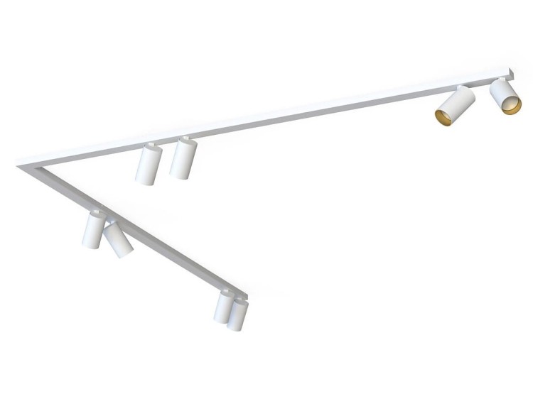 Lampa sufitowa listwa szyna natynkowa MONO CORNER VIII 2x150 WHITE/GOLD 7695 NOWODVORSKI Lighting 8xGU10 Spot oświetleniowa Industrialna nowoczesna biało-złota biała nawierzchniowa jak szynoprzewód Inspiracje Premium