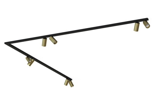 Lampa sufitowa listwa szyna natynkowa MONO CORNER VIII 2x200 SOLID BRASS 7757 NOWODVORSKI Lighting 8xGU10 Spot oświetleniowa Industrialna nowoczesna złoto-czarna mosiądz nawierzchniowa jak szynoprzewód Inspiracje Premium