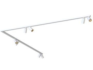 Lampa sufitowa listwa szyna natynkowa MONO CORNER VIII 2x200 WHITE/GOLD 7697 NOWODVORSKI Lighting 8xGU10 Spot oświetleniowa Industrialna nowoczesna biało-złota biała metal nawierzchniowa jak szynoprzewód Inspiracje Premium