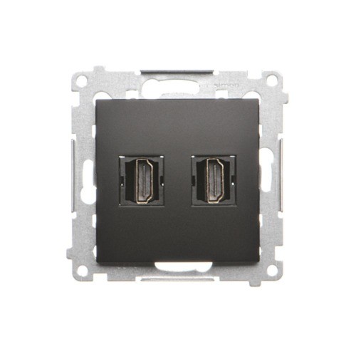 Gniazdo HDMI podwójne Simon 54 DGHDMI2.01/49 Kontakt-Simon czarny mat