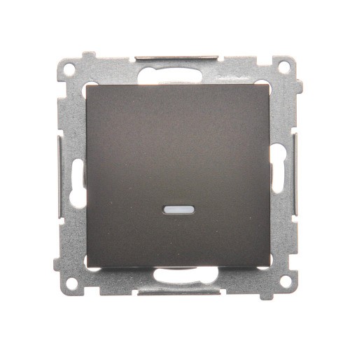 Łącznik jednobiegunowy z podświetleniem LED Simon 54 DW1L.01/46 Kontakt-Simon brąz mat, metalizowany