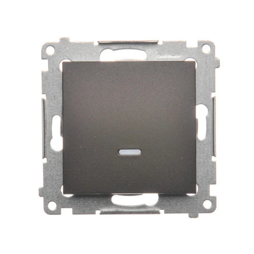 Łącznik jednobiegunowy z podświetleniem LED Simon 54 DW1L.01/46 Kontakt-Simon brąz mat, metalizowany