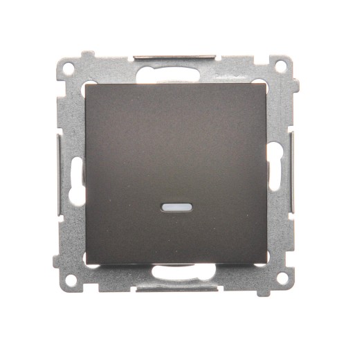Łącznik jednobiegunowy z podświetleniem LED Simon 54 DW1L.01/46 Kontakt-Simon brąz mat, metalizowany