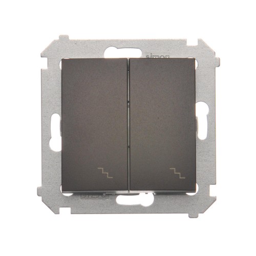 Łącznik schodowy podwójny z podświetleniem LED Simon 54 DW6/2L.01/46 Kontakt-Simon brąz mat, metalizowany