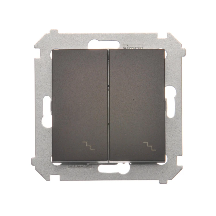 Łącznik schodowy podwójny z podświetleniem LED Simon 54 DW6/2L.01/46 Kontakt-Simon brąz mat, metalizowany