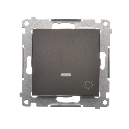 Przycisk "dzwonek" z podświetleniem LED Simon 54 DD1L.01/46 Kontakt-Simon brąz mat, metalizowany