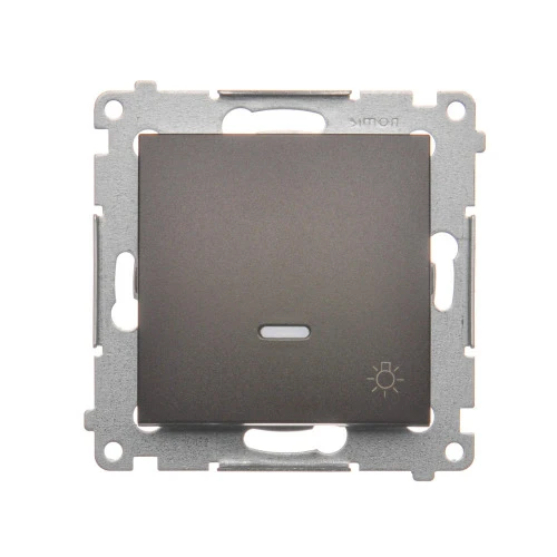 Przycisk "światło" z podświetleniem LED Simon 54 DS1L.01/46 Kontakt-Simon brąz mat, metalizowany