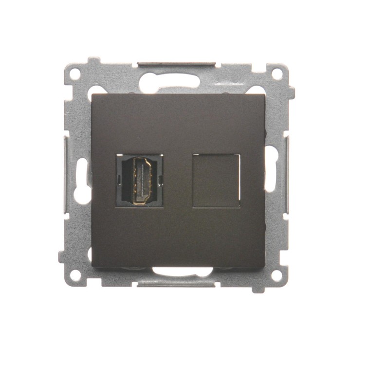 Gniazdo HDMI pojedyncze Simon 54 DGHDMI.01/46 Kontakt-Simon brąz mat, metalizowany