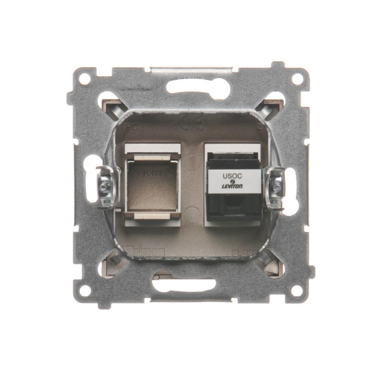 Gniazdo telefoniczne pojedyncze RJ12 Simon 54 DT1.01/46 Kontakt-Simon brąz mat, metalizowany