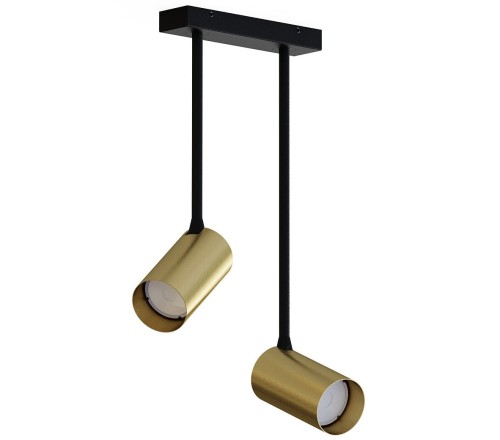 Lampa sufitowa natynkowa Loft MONO LONG II SOLID BRASS 7733 NOWODVORSKI Lighting 2xGU10 Spot oświetleniowa zwis Industrialna nowoczesna mosiądz złoto-czarna złota Inspiracje Premium