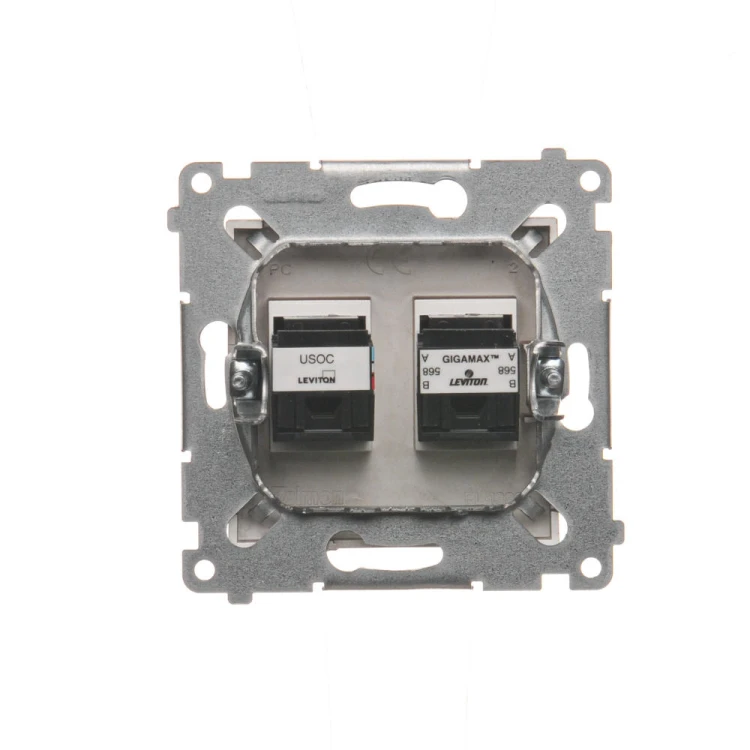 Gniazdo komputerowe RJ45 kategoria 5e + telefoniczne RJ12 Simon 54 D5T.01/46 Kontakt-Simon brąz mat, metalizowany