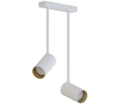 Lampa sufitowa natynkowa Loft MONO LONG II WHITE/GOLD 7672 NOWODVORSKI Lighting 2xGU10 Spot oświetleniowa zwis Industrialna nowoczesna metal biało-złota biała Inspiracje Premium