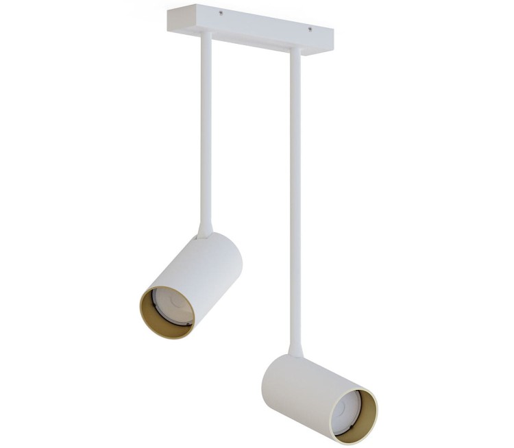 Lampa sufitowa natynkowa Loft MONO LONG II WHITE/GOLD 7672 NOWODVORSKI Lighting 2xGU10 Spot oświetleniowa zwis Industrialna nowoczesna metal biało-złota biała Inspiracje Premium