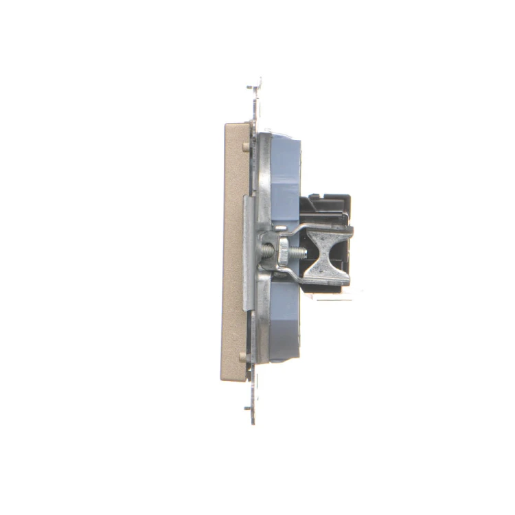 Gniazdo komputerowe RJ45 kategoria 5e + telefoniczne RJ12 Simon 55 T5F.01/144 Kontakt-Simon szampański mat