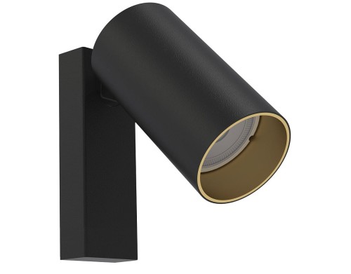 Lampa ścienna Kinkiet Industrialny Loft MONO BLACK/GOLD I 7764 NOWODVORSKI Lighting nowoczesna oprawa oświetleniowa punktowa lampa z wyłącznikiem metal czarno-złoty czarna pojedynczy Inspiracje Premium