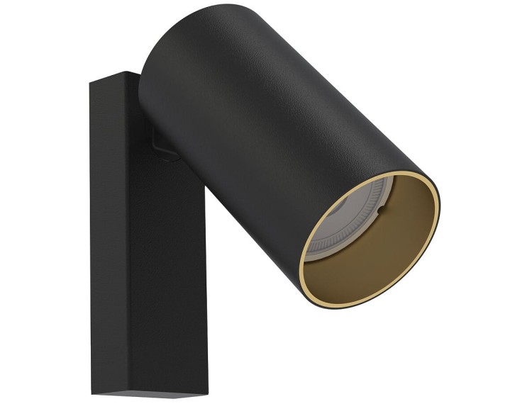 Lampa ścienna Kinkiet Industrialny Loft MONO BLACK/GOLD I 7764 NOWODVORSKI Lighting nowoczesna oprawa oświetleniowa punktowa lampa z wyłącznikiem metal czarno-złoty czarna pojedynczy Inspiracje Premium