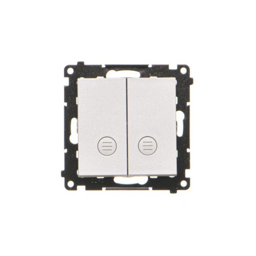 Łącznik schodowy podwójny z podświetleniem bez piktogramu Simon 55 TW6/2L2.01/X/143 Kontakt-Simon aluminium mat