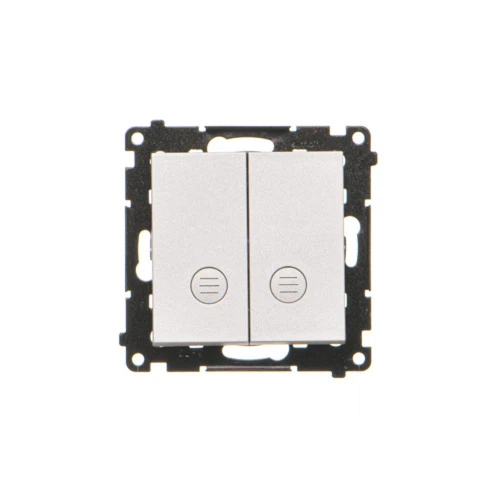 Łącznik schodowy podwójny z podświetleniem bez piktogramu Simon 55 TW6/2L2.01/X/143 Kontakt-Simon aluminium mat
